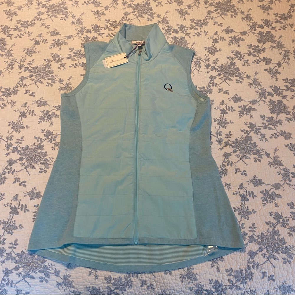 Peter Millar Quail Hollow Ladies Golf Hybrid Turquoise Blue Vest Size Small NWT
